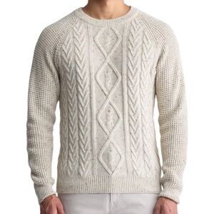 Buffalo David Bitton Men's Off-White Cable Knit Sweater